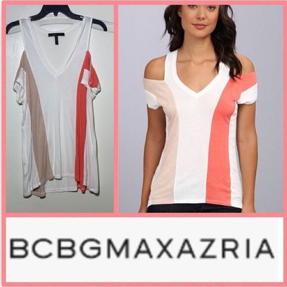 NWT MSRP $158 BCBGMAXAZRIA Women's Preslee Short Sleeve Top Women's Size Large - Picture 1 of 10
